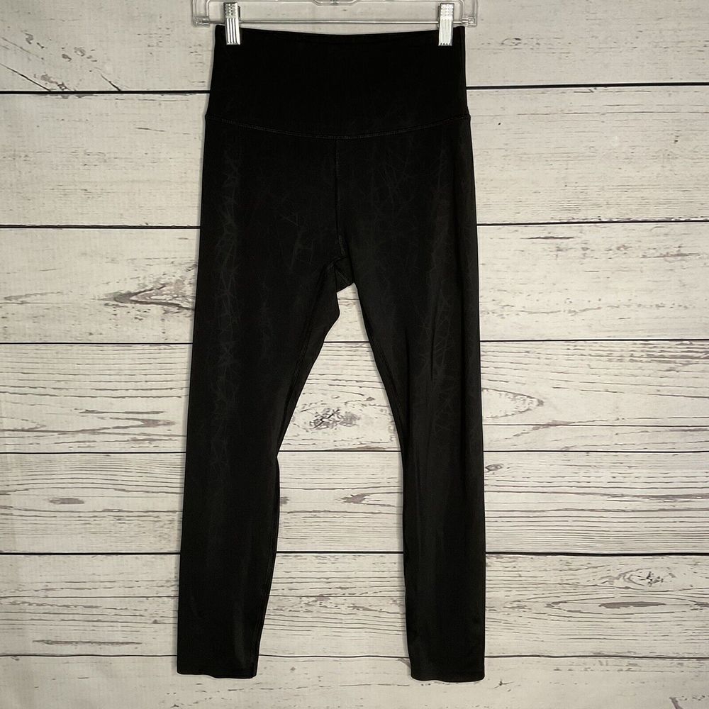 Spyder Leggings Womens S Small Black Skinny Stretch Athletic Web‎ Print